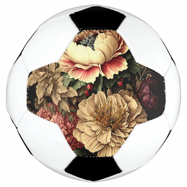 Magnificent Vintage Floral Arrangement  Soccer Ball (Front)