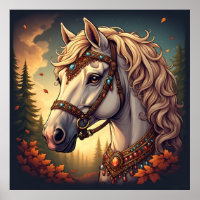 Magnificent white horse