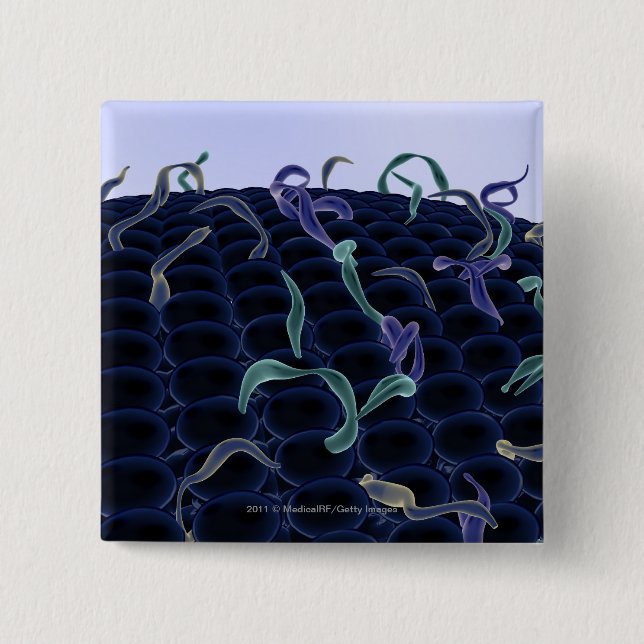 Magnified cell membrane 15 cm square badge (Front)