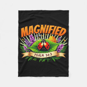 Magnified Christian Bible Verse Summer Vacation Re Fleece Blanket