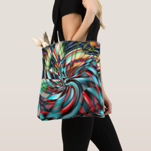 Magnified pixel spiral with hammered glass tone    tote bag