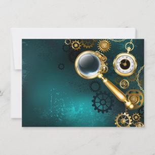 Magnifier in Steampunk Style Advice Card