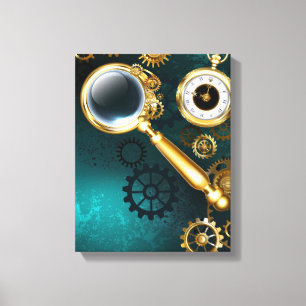 Magnifier in Steampunk Style Canvas Print