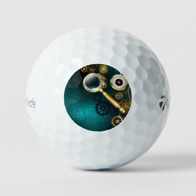 Magnifier in Steampunk Style Golf Balls (Front)