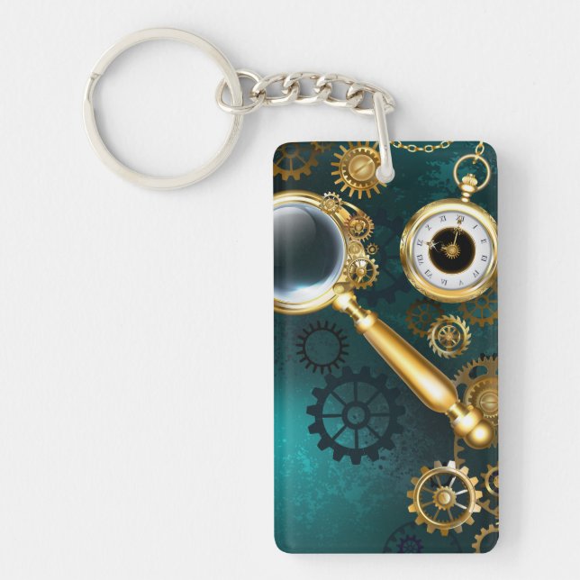 Magnifier in Steampunk Style Key Ring (Front)