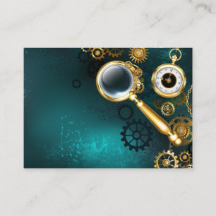 Magnifier in Steampunk Style Loyalty Card