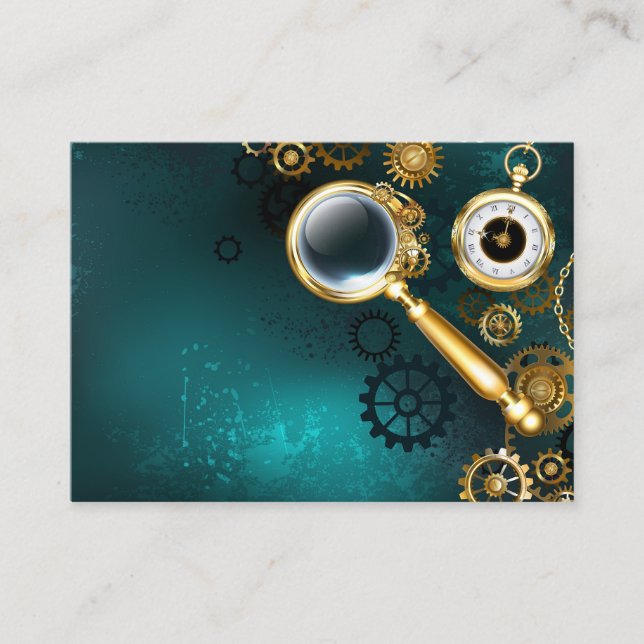 Magnifier in Steampunk Style Loyalty Card (Front)