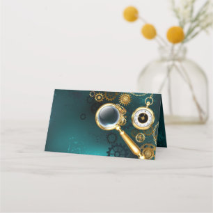 Magnifier in Steampunk Style Loyalty Card