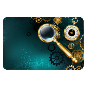 Magnifier in Steampunk Style Magnet