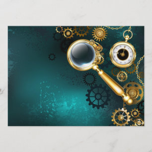 Magnifier in Steampunk Style Menu