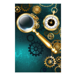 Magnifier in Steampunk Style Photo Print