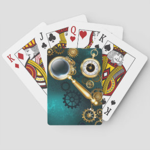 Magnifier in Steampunk Style Playing Cards
