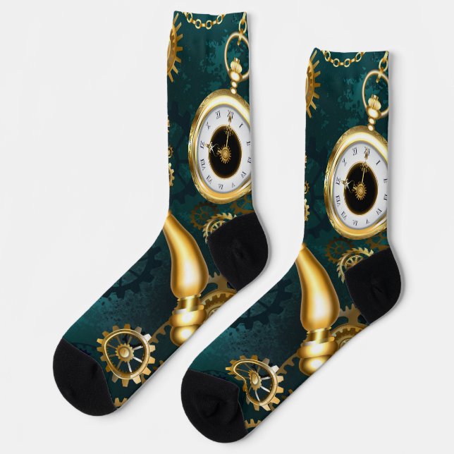 Magnifier in Steampunk Style Socks (Left)