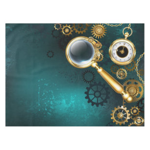 Magnifier in Steampunk Style Tablecloth