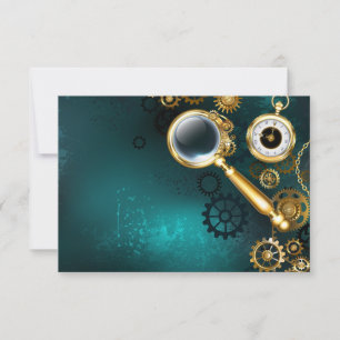 Magnifier in Steampunk Style Thank You Card