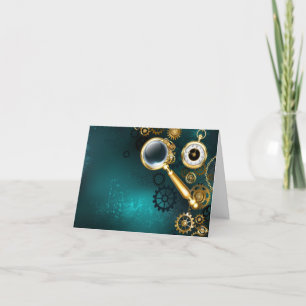 Magnifier in Steampunk Style Thank You Card