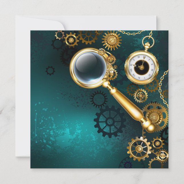 Magnifier in Steampunk Style Thank You Card (Front)
