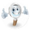 Magnifying glass cartoon character