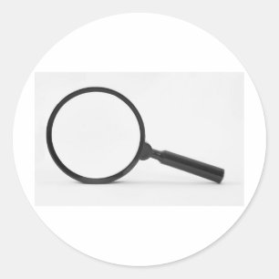 magnifying glass classic round sticker