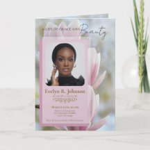 Magnolia 5-Photo Bifold Funeral Program
