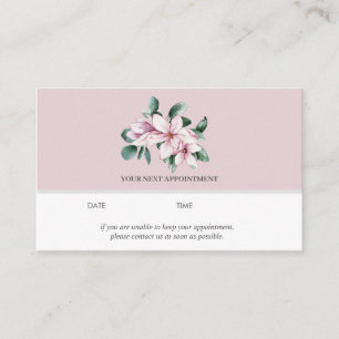 Magnolia and Eucalyptus Pink Appointment Business Card