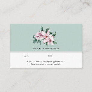 Magnolia and Eucalyptus   Sage green   Appointment Business Card