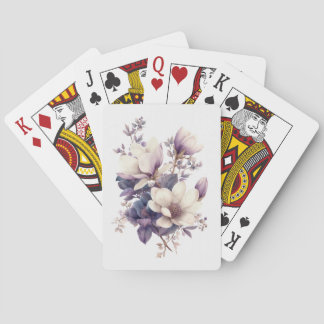 Magnolia and rosemary watercolor playing cards