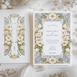 Magnolia Art Nouveau Wedding Invitation