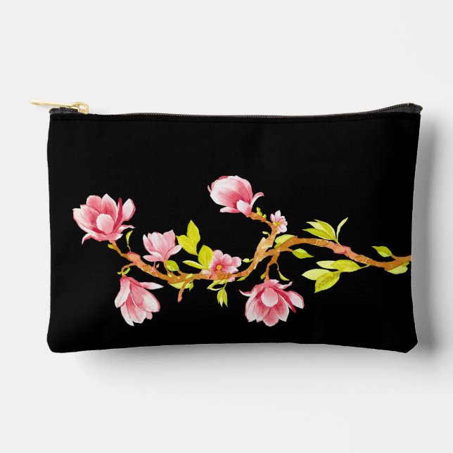 Magnolia  Black Accessory Pouch (Front)