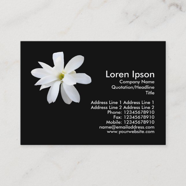 Magnolia - Black Business Card (Front)