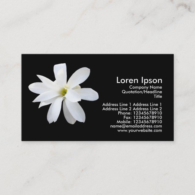 Magnolia - Black Business Card (Front)