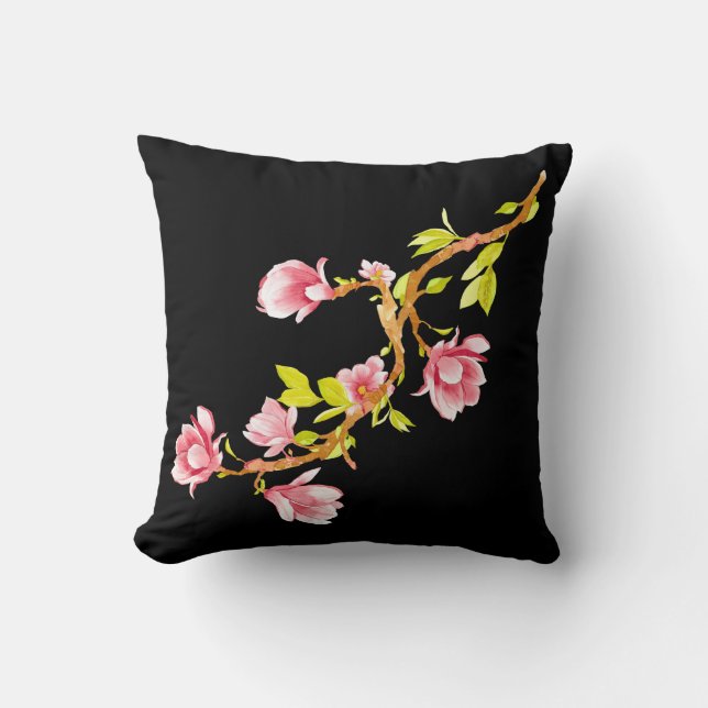 Magnolia  Black Cushion (Front)