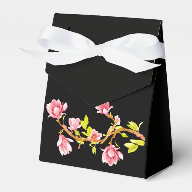 Magnolia  Black Favour Box (Front Side)
