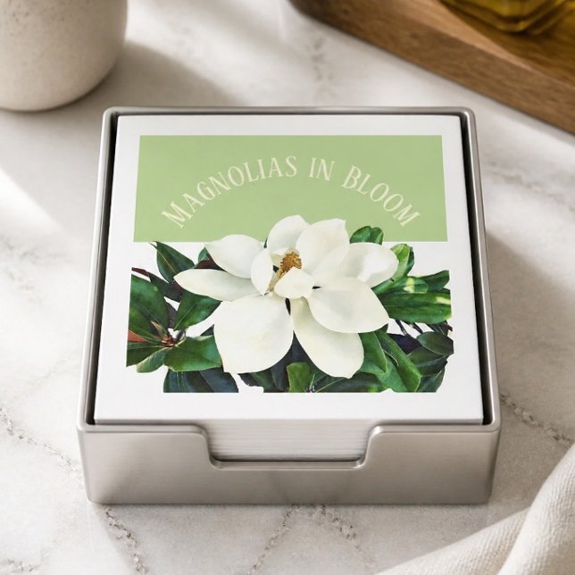 Magnolia Bloom | Green Paper Napkin (Creator Uploaded)