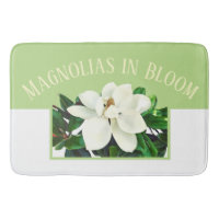 Magnolia Bloom | Large Green Bath Mat