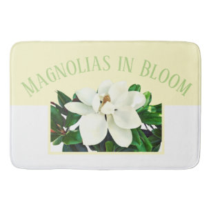 Magnolia Bloom   Large Yellow & White Bath Mat