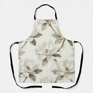 Magnolia Bloom Soft Neutral Pattern Apron
