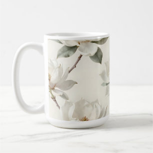 Magnolia Bloom Soft Neutral Pattern Coffee Mug