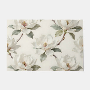 Magnolia Bloom Soft Neutral Pattern Doormat
