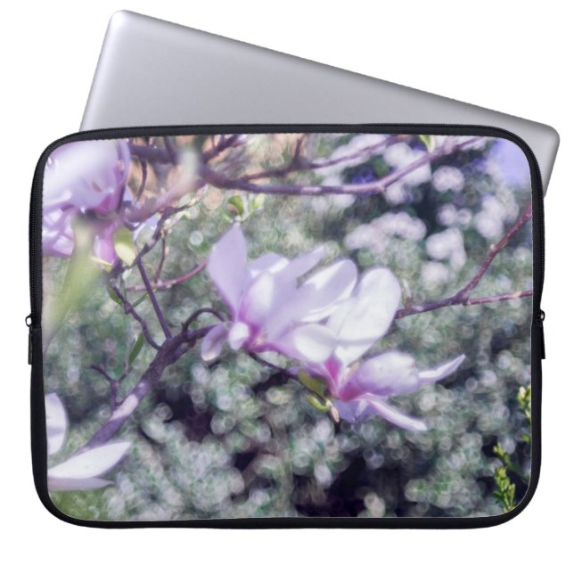 Magnolia blooming tree laptop sleeve (Front)
