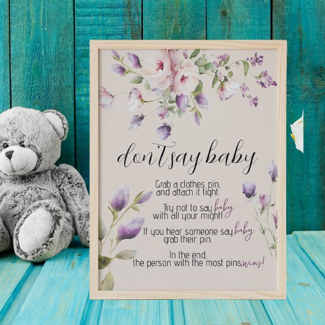 Magnolia Blooms Shhhh Don't Say Baby Shower Game  Poster (Creator Uploaded)