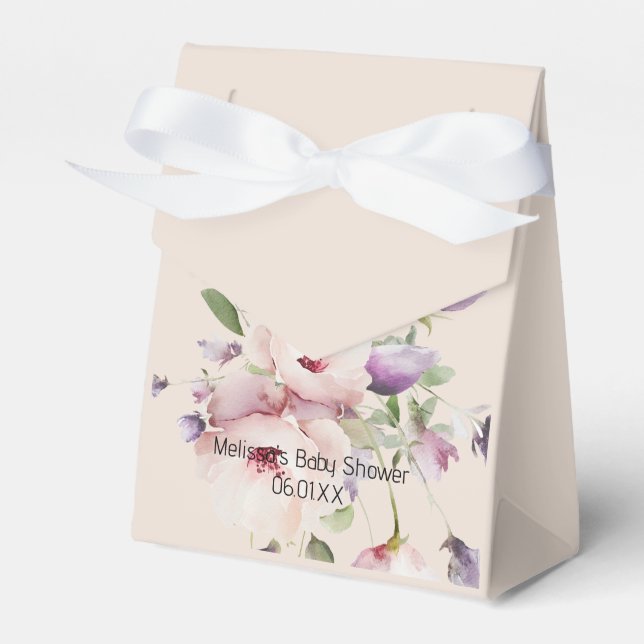 Magnolia Blooms Tent Ribbon Paper Favour Box (Front Side)