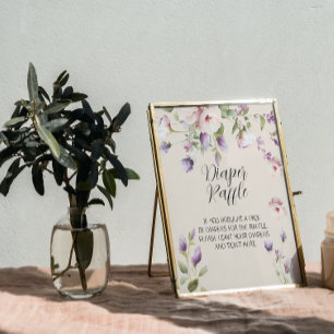 Magnolia Blooms Theme Baby Diaper Raffle Sign