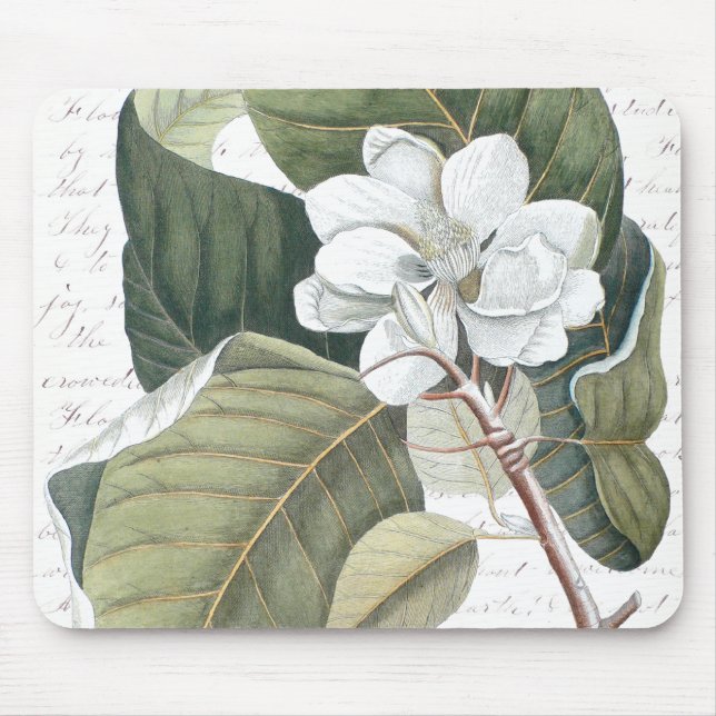 Magnolia Blossom and Clara Balfour Text Collage Mouse Pad (Front)