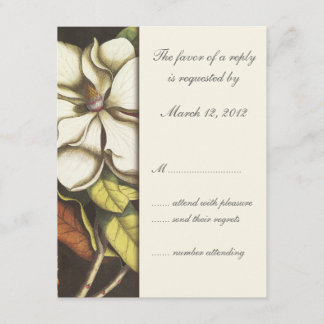 Magnolia Blossom Floral Wedding Invitation RSVP