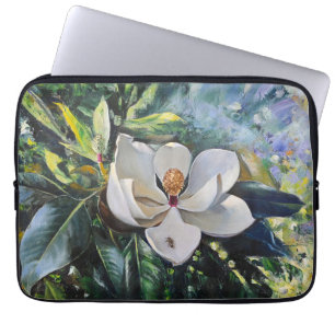 Magnolia Blossom Oil Painting of Nature’s Harmony Laptop Sleeve