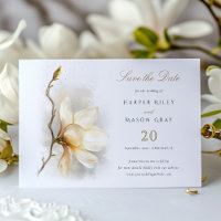 Magnolia Blossom Save the Date Card