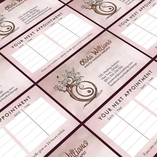 Magnolia Blossom Yin Yang Tree Business Card (Creator Uploaded)