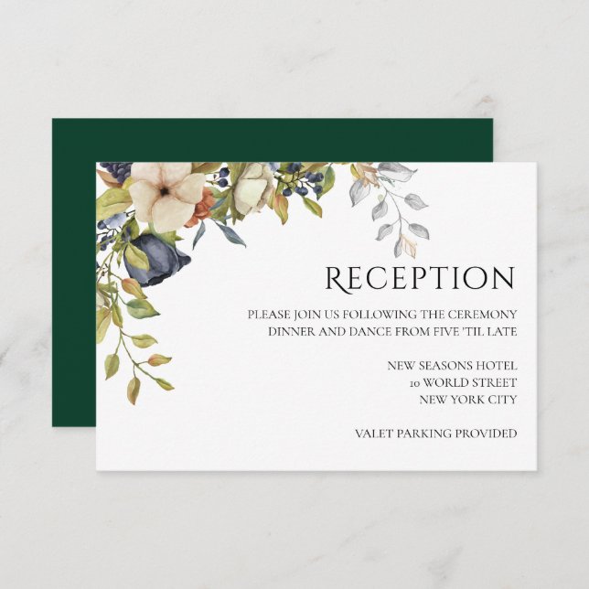 Magnolia Blossoms | Elegant Violet Floral Greenery Invitation (Front/Back)