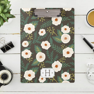 Magnolia Blossoms Floral Monogram Clipboard